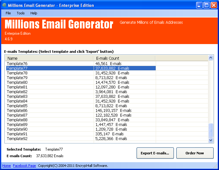 Millions Email Generator Platinum 7.0.0.525 full